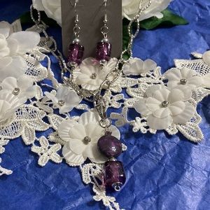 RE-PURPOSED BEADS STARTED OUT AS OUTDATED JEWELRY. NOW NECKLACE & EARRING SET
